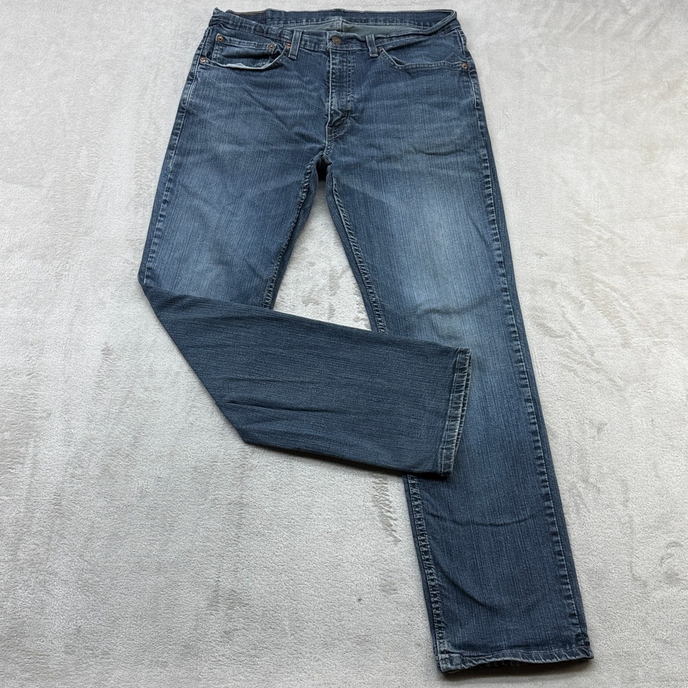 Levi's 514 Straight Fit Jeans Mens 34x32 Blue Stretch Denim Pants